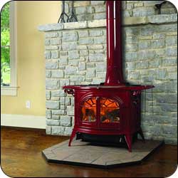 London Chimney appliance - Vermont Castings Defiant Wood Stove in Bordeaux